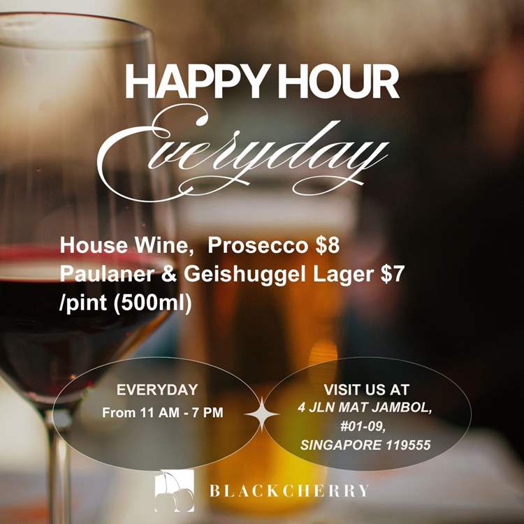 Happy Hour Everyday.. From 11 AM - 7 PM. House Wine, Prosecco $8